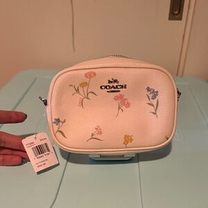 Coach White Floral Leather Belt Bag
